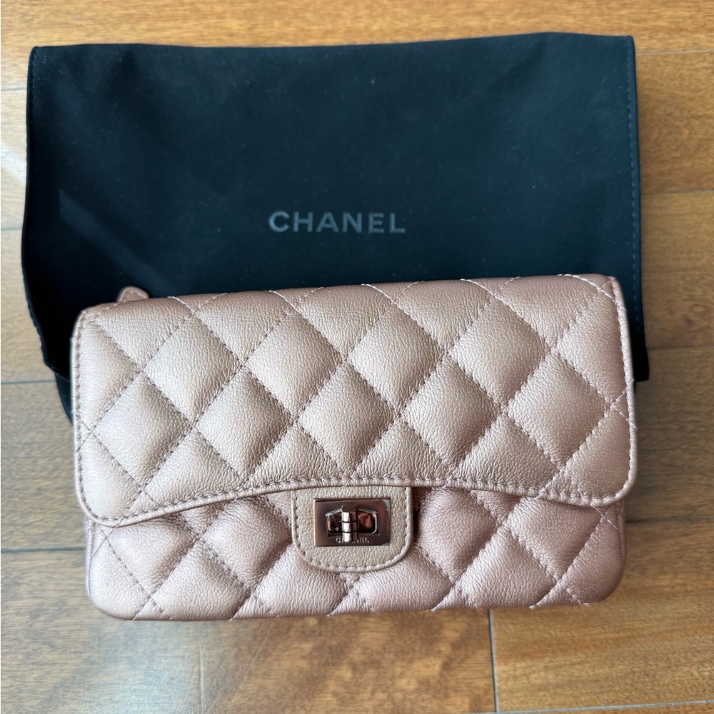 Chanel Rose Gold Reissue Phone Holder Crossbody Bag